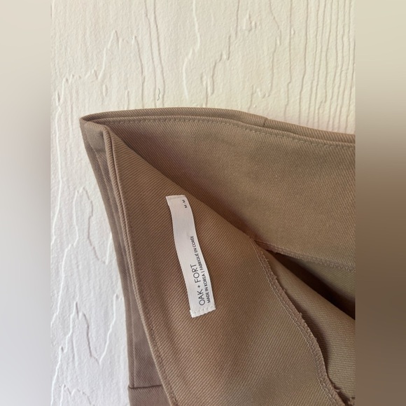 OAK + FORT NWOT Strapless Pleated Tube Preppy Tan Mini Dress - Picture 10 of 11